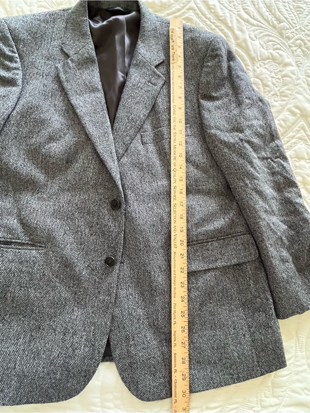 Brooks Brothers Men's Gray Herringbone Wool Blazer 44S - Picture 9 of 12
